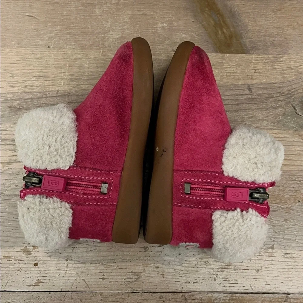 Ugg Dreamee Suede Booties Boots Faux Shearling Braid Detailing Size 6 Toddler